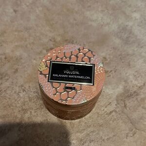 Voluspa Kalahari Watermelon Candle with Pink and Gold Design